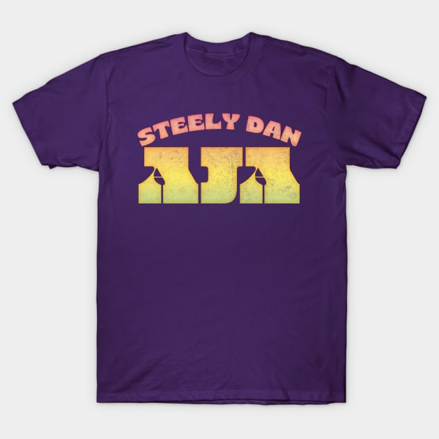 Steely Dan /\/\/\/ Aja Original Retro Typography Design T-Shirt by DankFutura